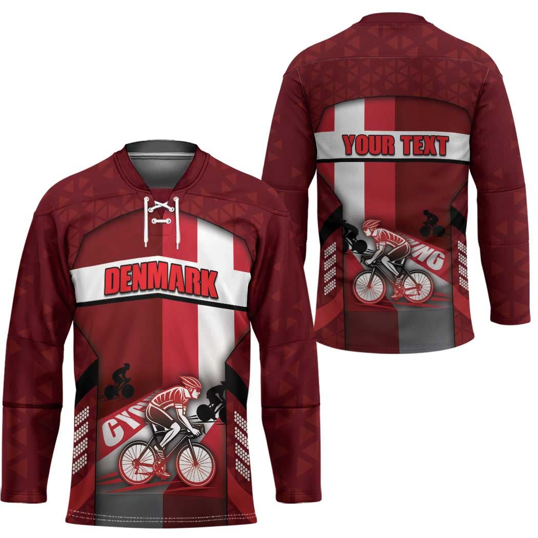 Personalized Denmark Cycling Hockey Jersey Sporty Style Red - Wonder Print Shop