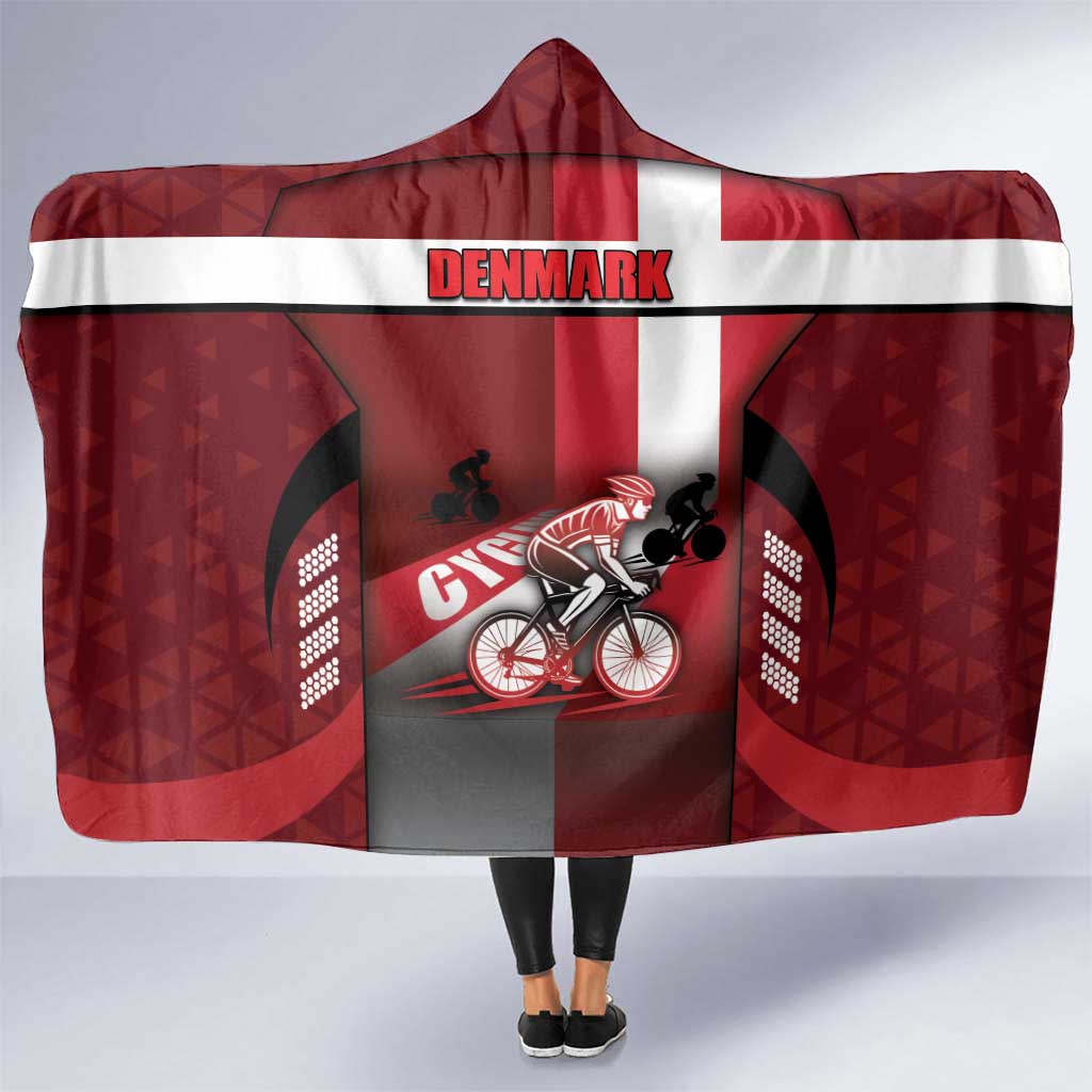 Denmark Cycling Hooded Blanket Sporty Style Red - Wonder Print Shop