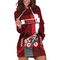 Personalized Denmark Cycling Hoodie Dress Sporty Style Red - Wonder Print Shop