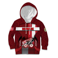 Personalized Denmark Cycling Kid Hoodie Sporty Style Red - Wonder Print Shop