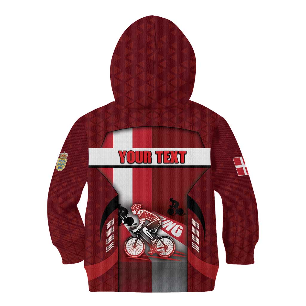 Personalized Denmark Cycling Kid Hoodie Sporty Style Red - Wonder Print Shop