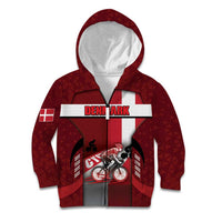 Personalized Denmark Cycling Kid Hoodie Sporty Style Red - Wonder Print Shop