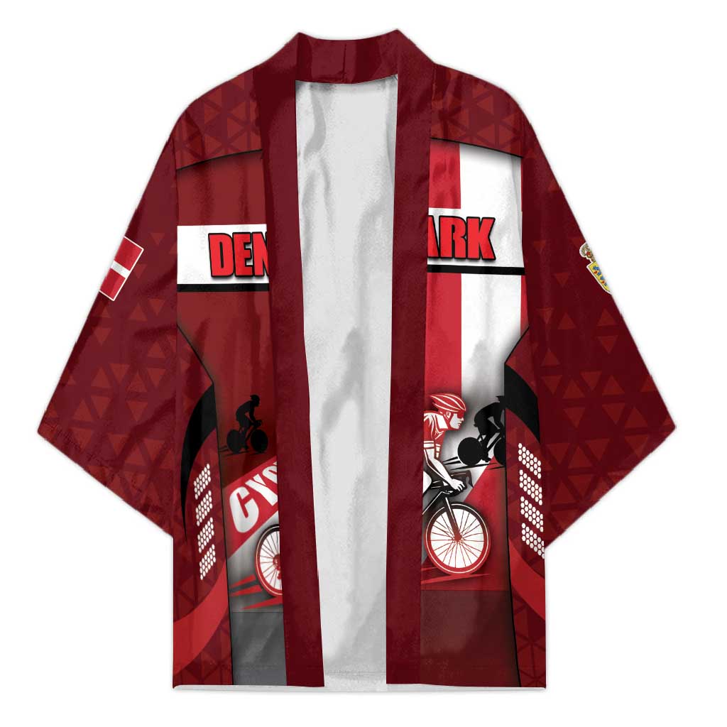 Personalized Denmark Cycling Kimono Sporty Style Red - Wonder Print Shop