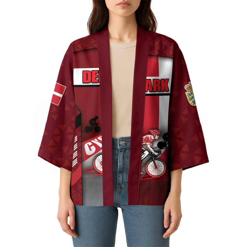 Personalized Denmark Cycling Kimono Sporty Style Red - Wonder Print Shop