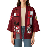 Personalized Denmark Cycling Kimono Sporty Style Red - Wonder Print Shop