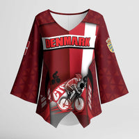 Personalized Denmark Cycling Kimono Sleeve Blouse Sporty Style Red - Wonder Print Shop