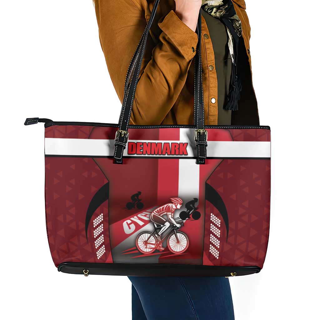 Denmark Cycling Leather Tote Bag Sporty Style Red - Wonder Print Shop