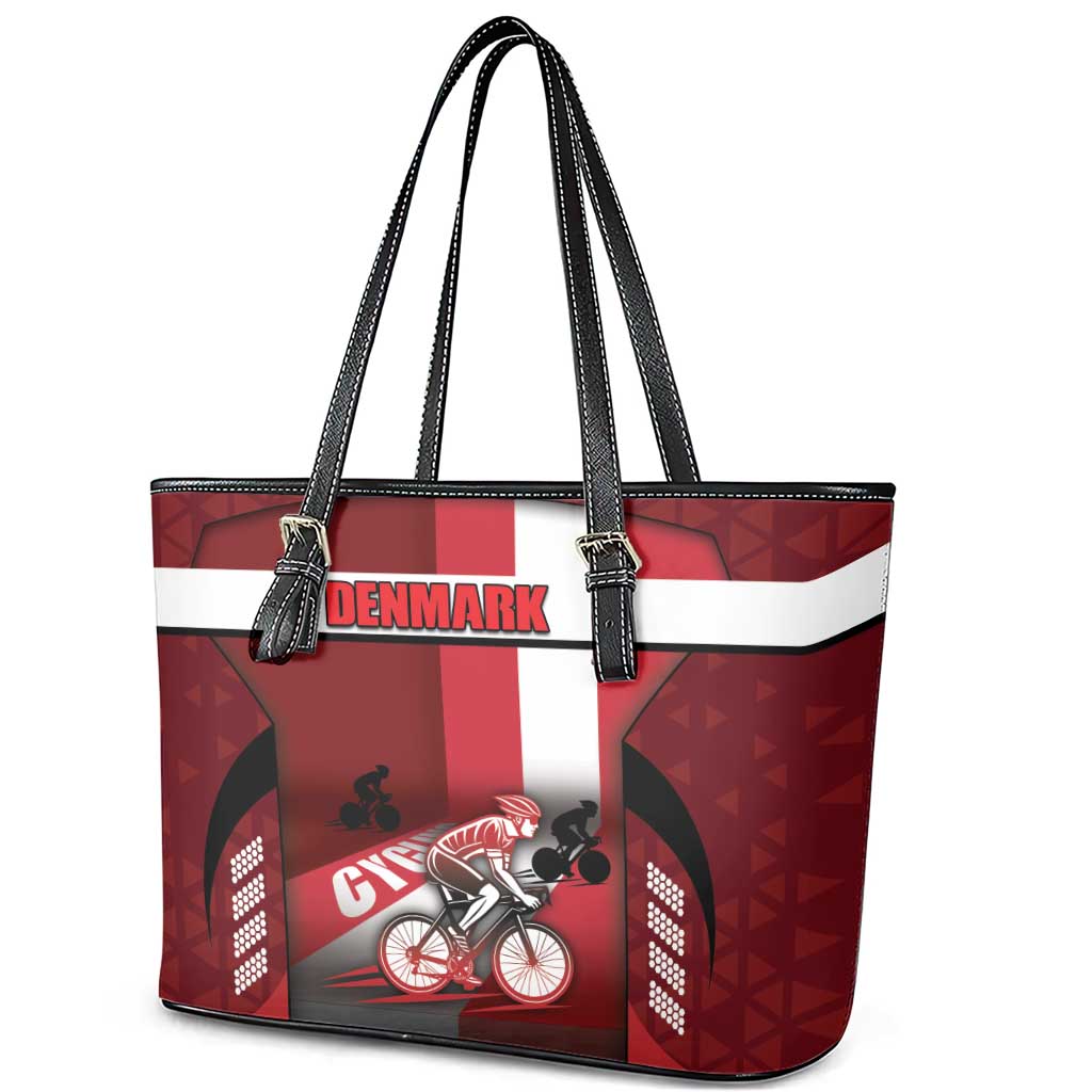 Denmark Cycling Leather Tote Bag Sporty Style Red - Wonder Print Shop