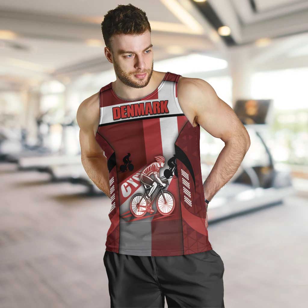 Personalized Denmark Cycling Men Tank Top Sporty Style Red - Wonder Print Shop