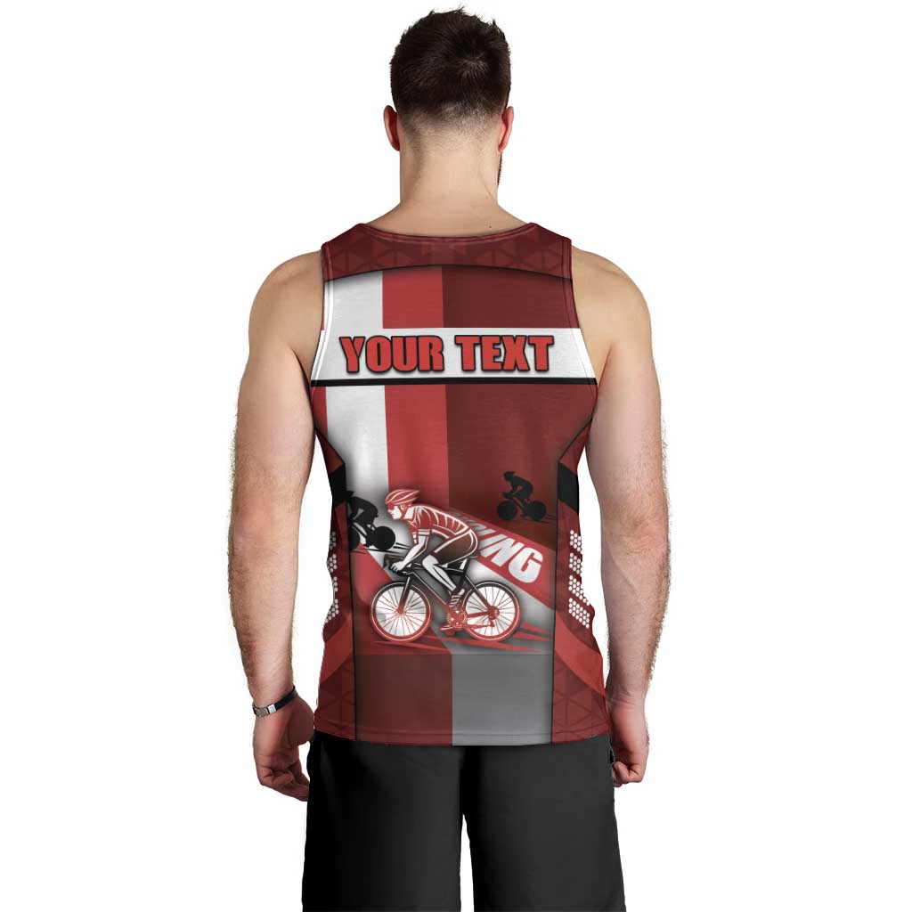 Personalized Denmark Cycling Men Tank Top Sporty Style Red - Wonder Print Shop