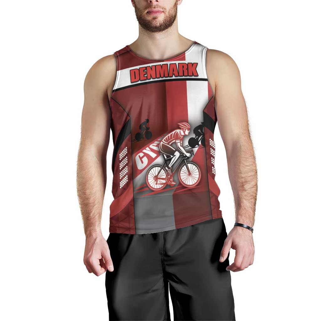 Personalized Denmark Cycling Men Tank Top Sporty Style Red - Wonder Print Shop