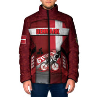 Personalized Denmark Cycling Padded Jacket Sporty Style Red - Wonder Print Shop
