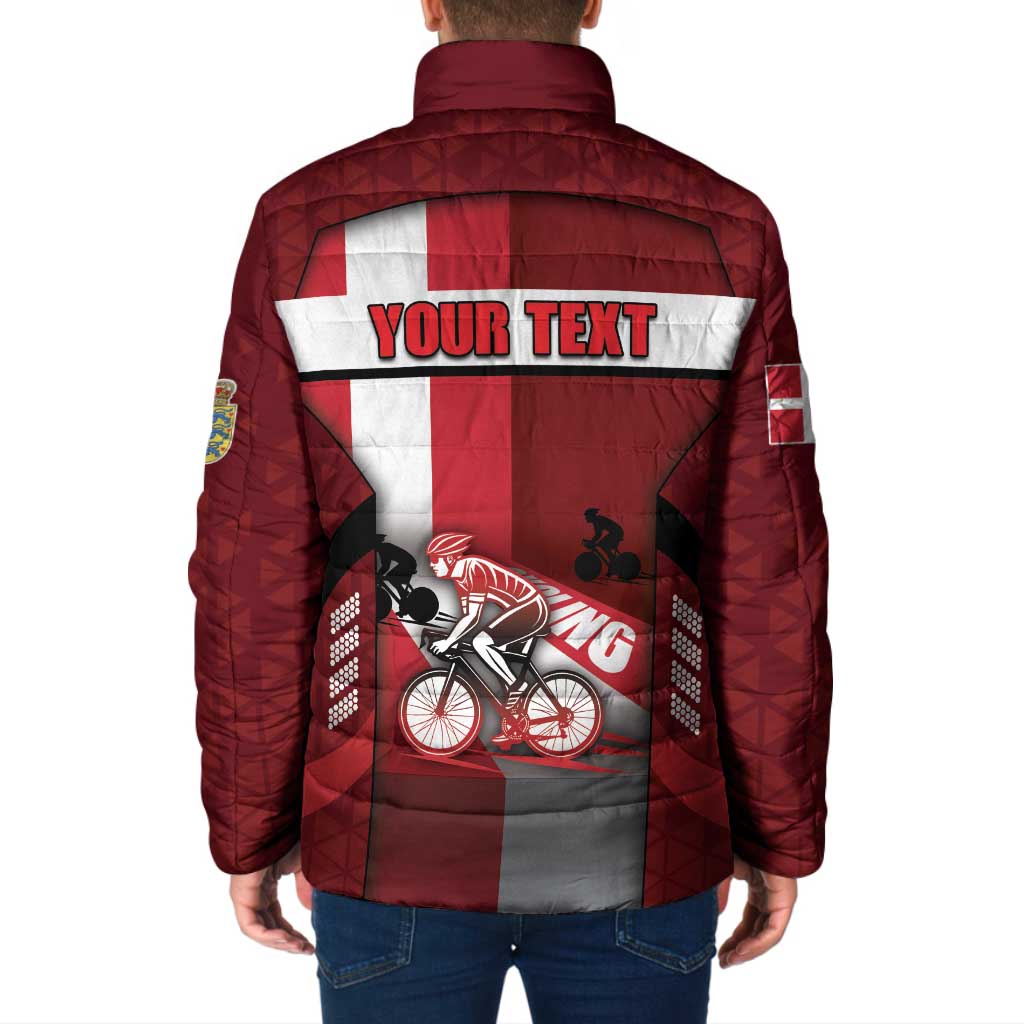 Personalized Denmark Cycling Padded Jacket Sporty Style Red - Wonder Print Shop