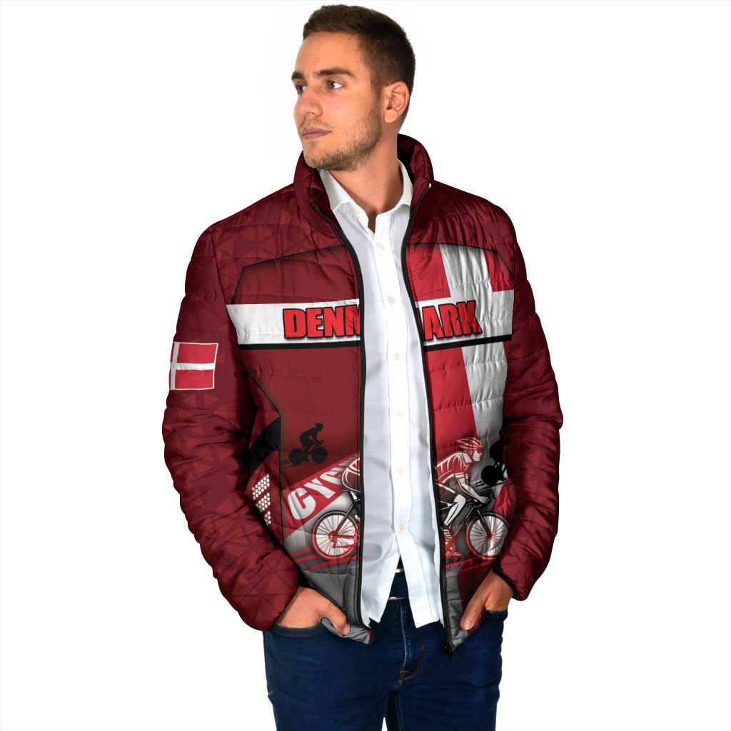 Personalized Denmark Cycling Padded Jacket Sporty Style Red - Wonder Print Shop