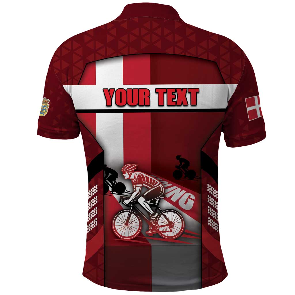 Personalized Denmark Cycling Polo Shirt Sporty Style Red - Wonder Print Shop