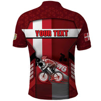 Personalized Denmark Cycling Polo Shirt Sporty Style Red - Wonder Print Shop