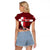 Personalized Denmark Cycling Raglan Cropped T Shirt Sporty Style Red - Wonder Print Shop