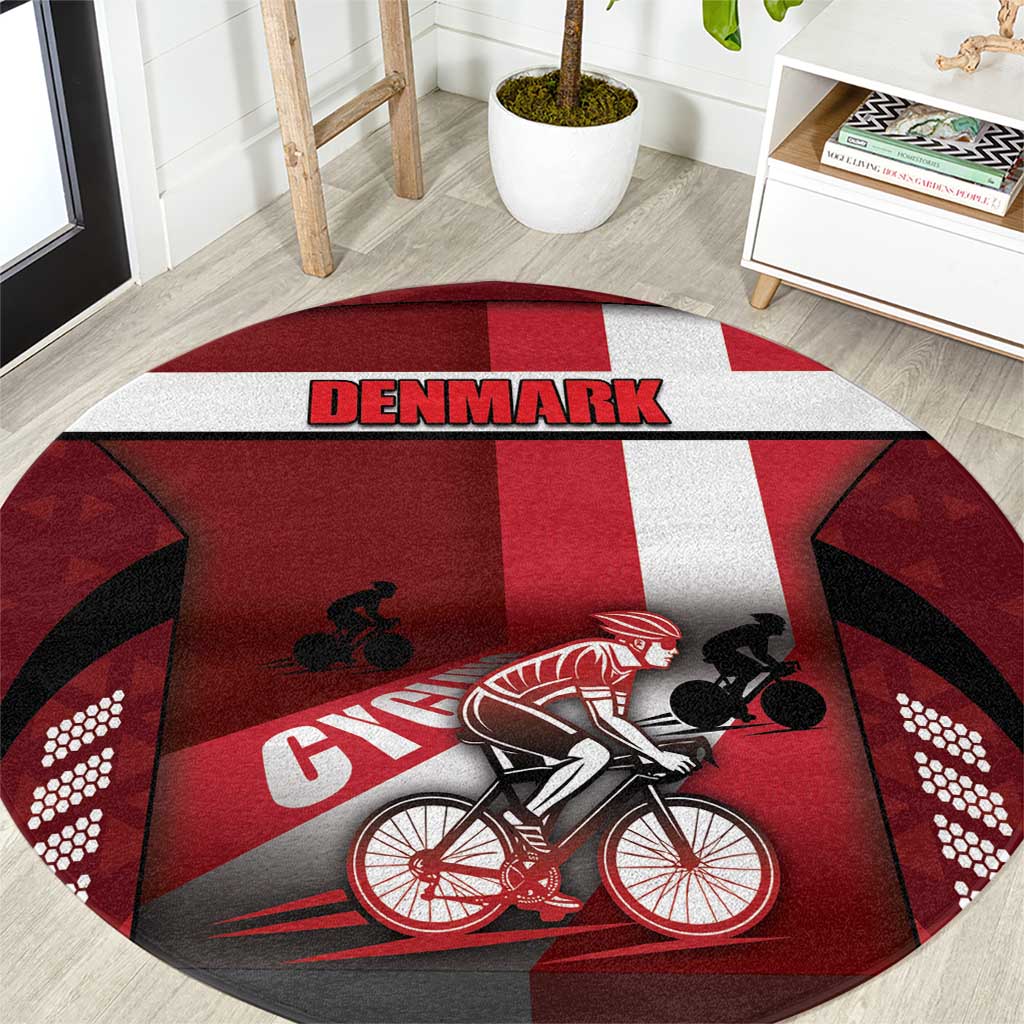Denmark Cycling Round Carpet Sporty Style Red - Wonder Print Shop