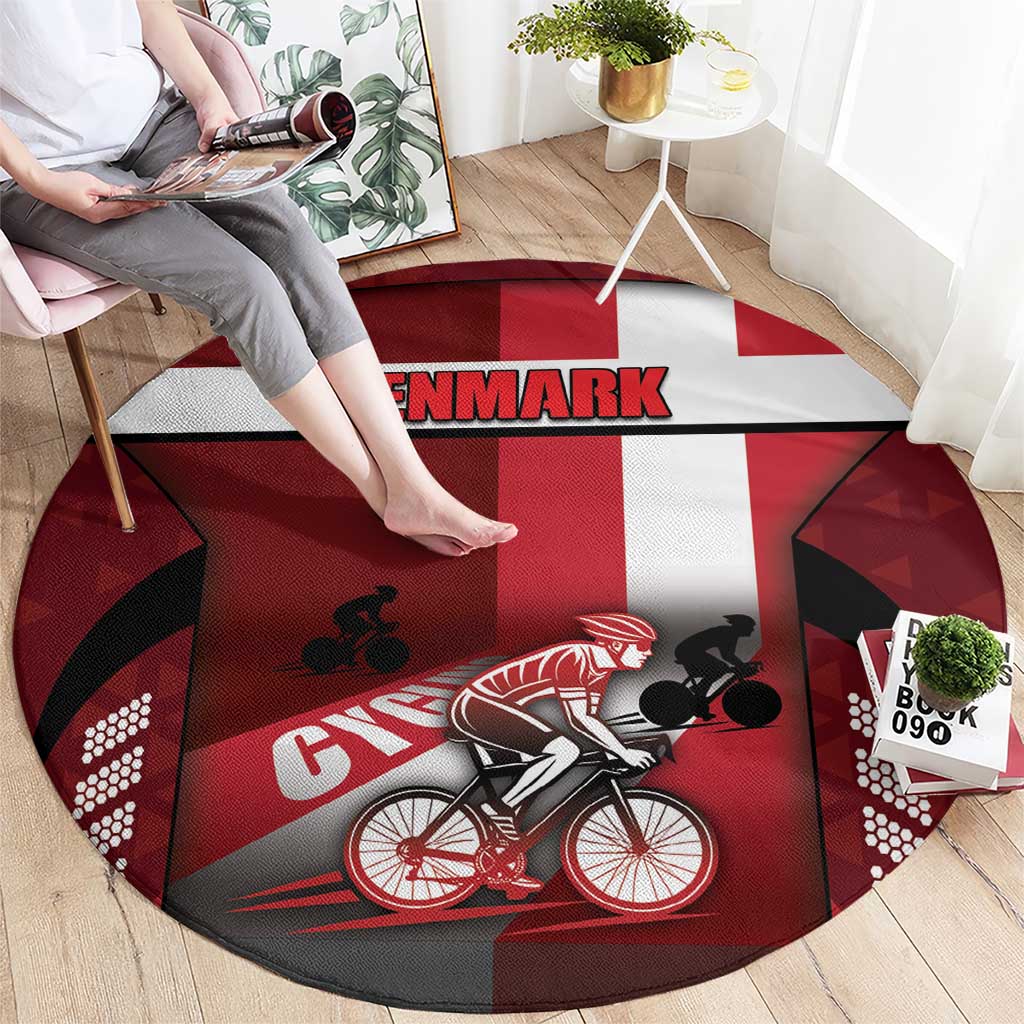 Denmark Cycling Round Carpet Sporty Style Red - Wonder Print Shop
