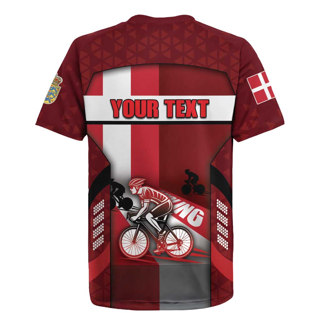 Personalized Denmark Cycling Rugby Jersey Sporty Style Red - Wonder Print Shop
