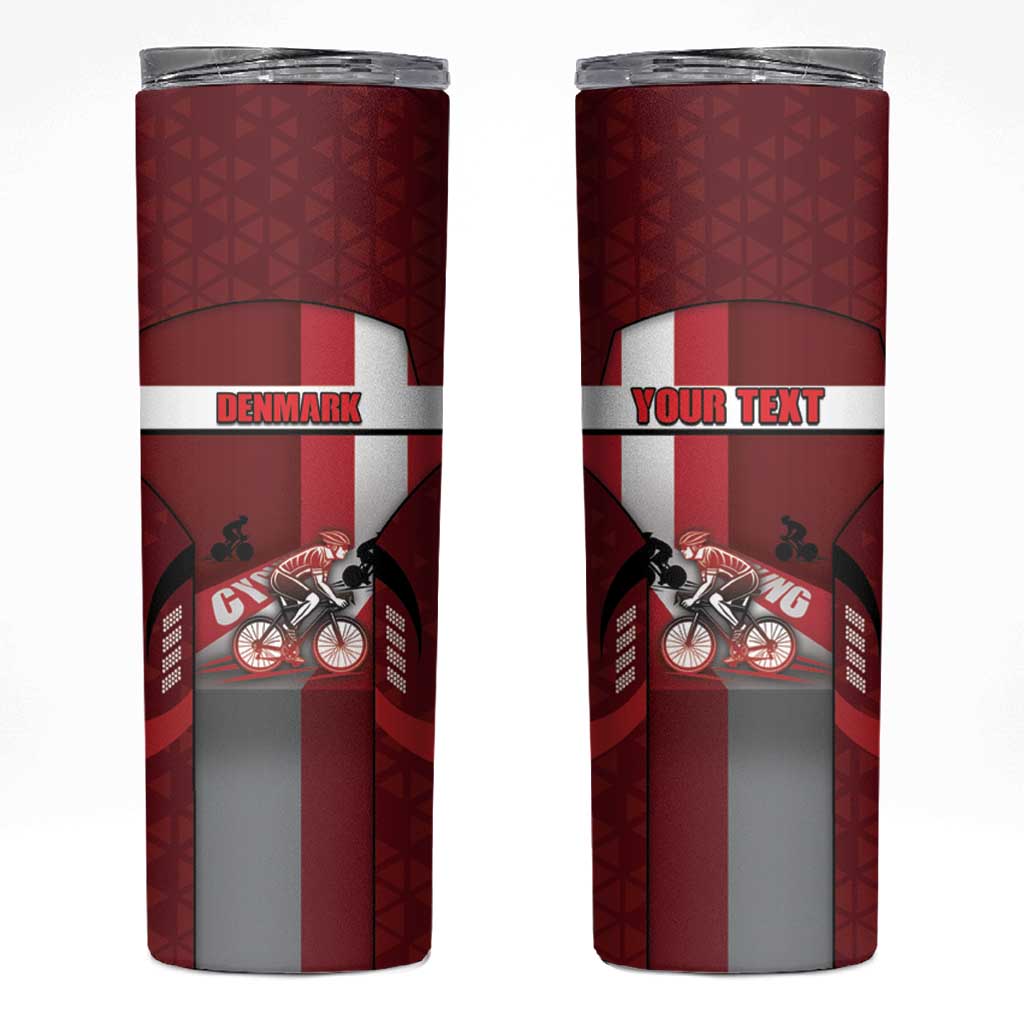 Personalized Denmark Cycling Skinny Tumbler Sporty Style Red - Wonder Print Shop