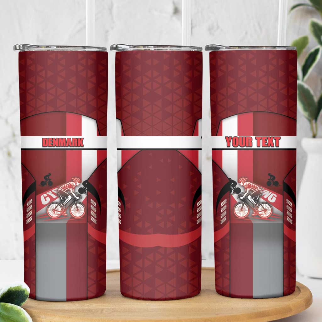 Personalized Denmark Cycling Skinny Tumbler Sporty Style Red - Wonder Print Shop