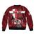 Personalized Denmark Cycling Sleeve Zip Bomber Jacket Sporty Style Red - Wonder Print Shop