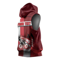 Personalized Denmark Cycling Sleeveless Hoodie Sporty Style Red - Wonder Print Shop