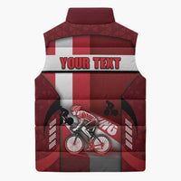 Personalized Denmark Cycling Sleeveless Puffer Jacket Sporty Style Red - Wonder Print Shop