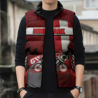 Personalized Denmark Cycling Sleeveless Puffer Jacket Sporty Style Red - Wonder Print Shop