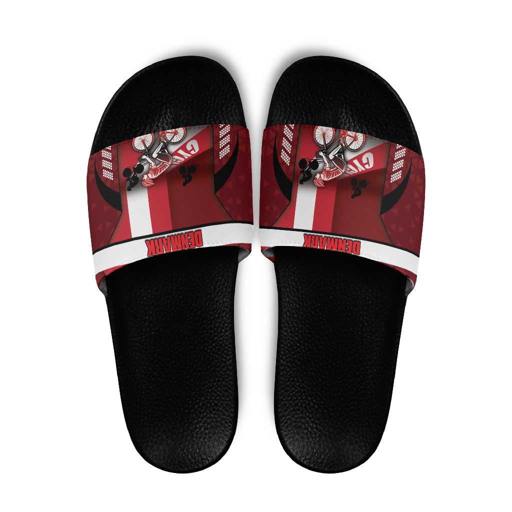 Denmark Cycling Slide Sandals Sporty Style Red - Wonder Print Shop