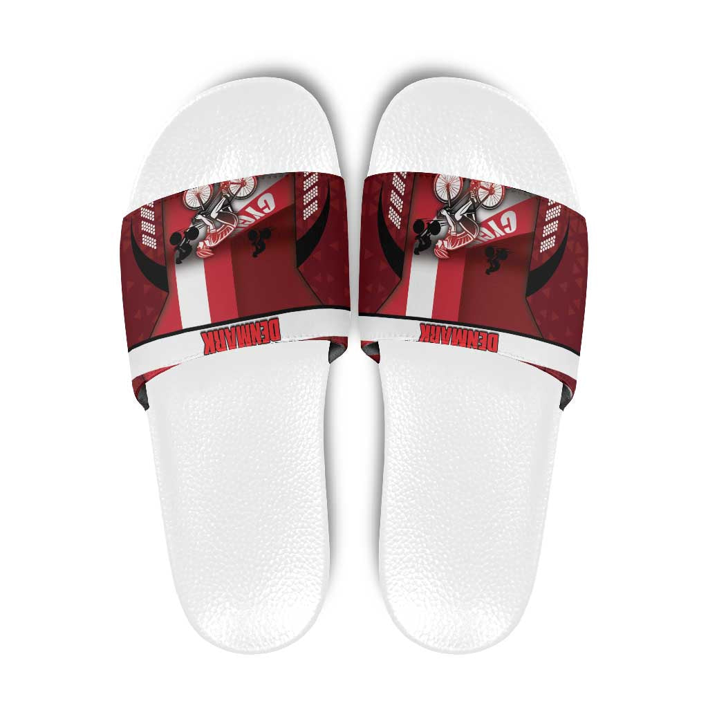 Denmark Cycling Slide Sandals Sporty Style Red - Wonder Print Shop
