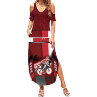 Personalized Denmark Cycling Summer Maxi Dress Sporty Style Red - Wonder Print Shop