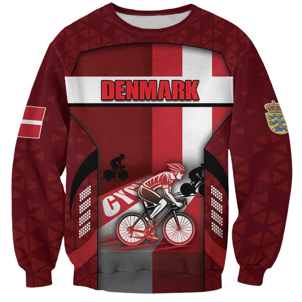 Personalized Denmark Cycling Sweatshirt Sporty Style Red - Wonder Print Shop