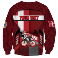 Personalized Denmark Cycling Sweatshirt Sporty Style Red - Wonder Print Shop