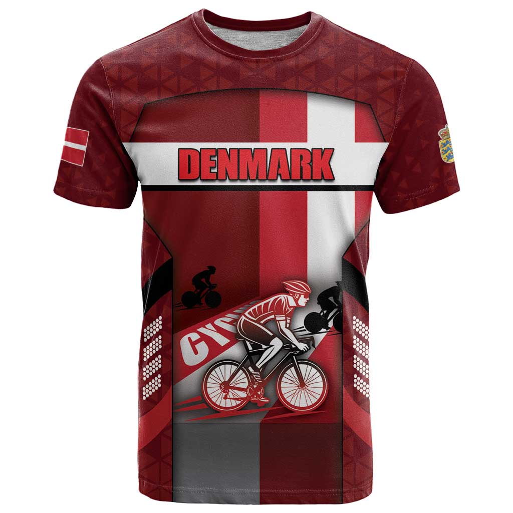 Personalized Denmark Cycling T Shirt Sporty Style Red - Wonder Print Shop