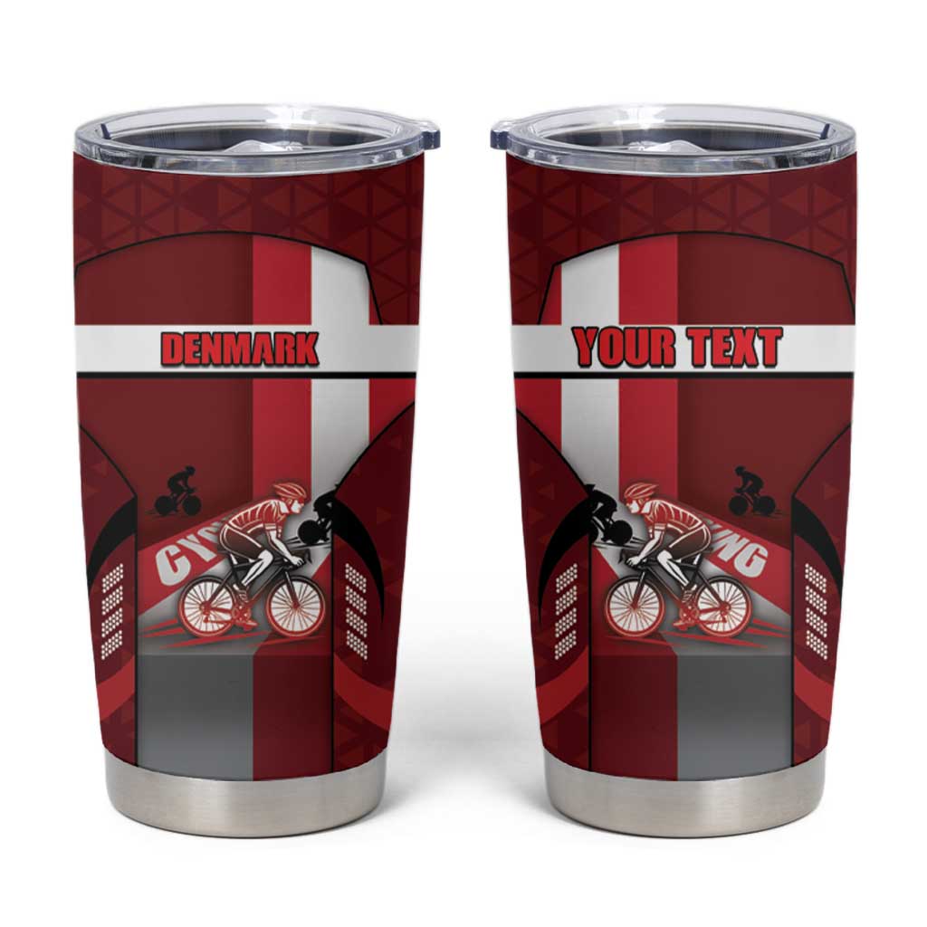 Personalized Denmark Cycling Tumbler Cup Sporty Style Red - Wonder Print Shop