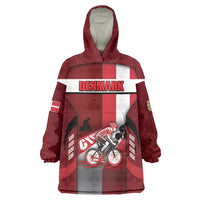 Personalized Denmark Cycling Wearable Blanket Hoodie Sporty Style Red - Wonder Print Shop