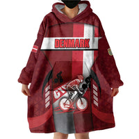 Personalized Denmark Cycling Wearable Blanket Hoodie Sporty Style Red - Wonder Print Shop
