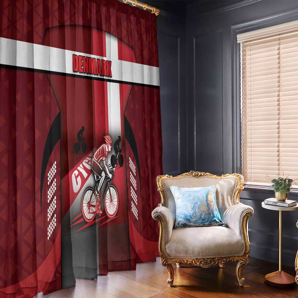 Denmark Cycling Window Curtain Sporty Style Red - Wonder Print Shop