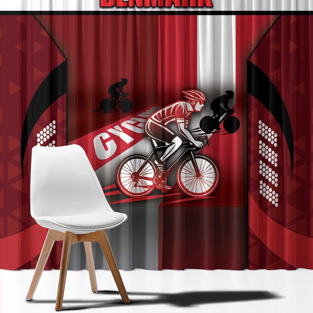 Denmark Cycling Window Curtain Sporty Style Red - Wonder Print Shop