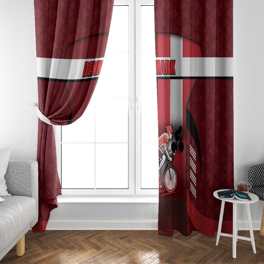 Denmark Cycling Window Curtain Sporty Style Red - Wonder Print Shop