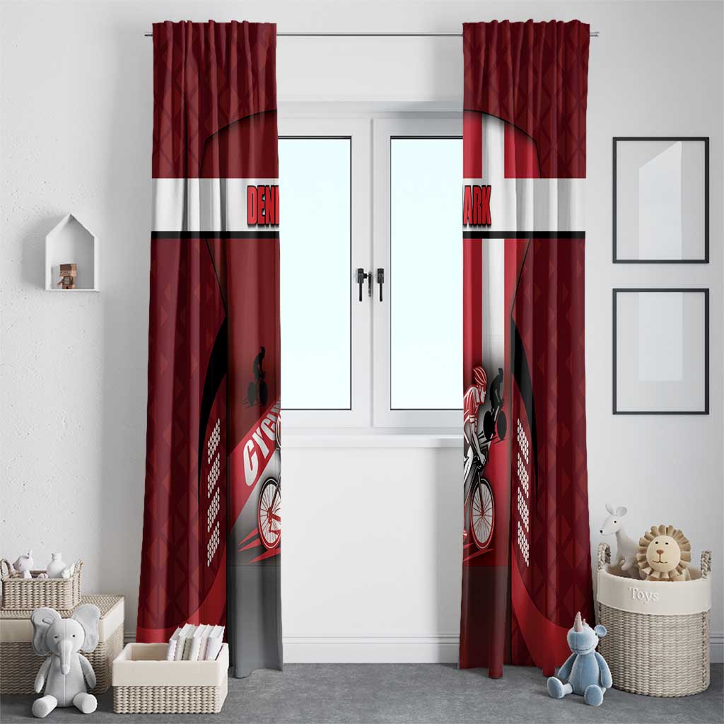 Denmark Cycling Window Curtain Sporty Style Red - Wonder Print Shop