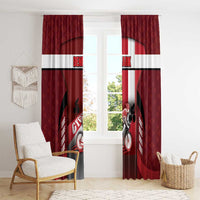Denmark Cycling Window Curtain Sporty Style Red - Wonder Print Shop