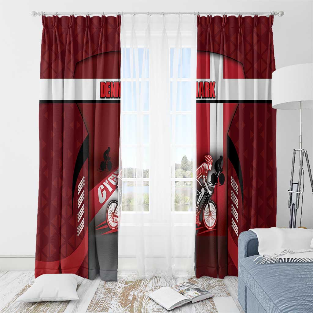 Denmark Cycling Window Curtain Sporty Style Red - Wonder Print Shop
