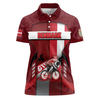Personalized Denmark Cycling Women Polo Shirt Sporty Style Red - Wonder Print Shop