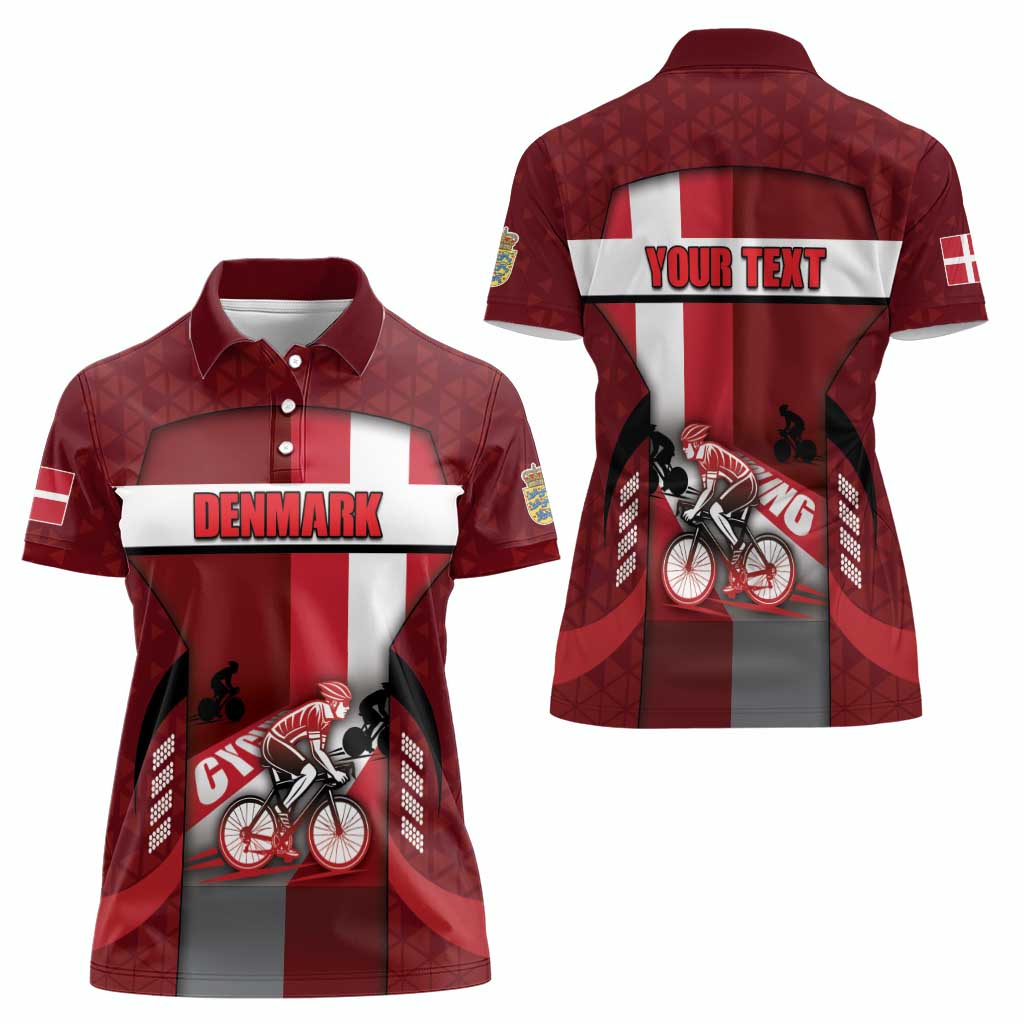 Personalized Denmark Cycling Women Polo Shirt Sporty Style Red - Wonder Print Shop