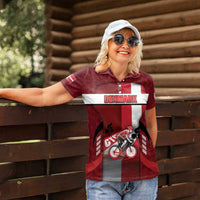 Personalized Denmark Cycling Women Polo Shirt Sporty Style Red - Wonder Print Shop