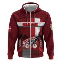Personalized Denmark Cycling Zip Hoodie Sporty Style Red - Wonder Print Shop