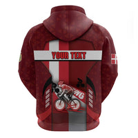 Personalized Denmark Cycling Zip Hoodie Sporty Style Red - Wonder Print Shop
